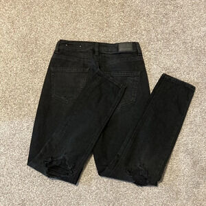American Eagle Mom Jean Comfort Stretch Waistband High Rise Black Jeans …